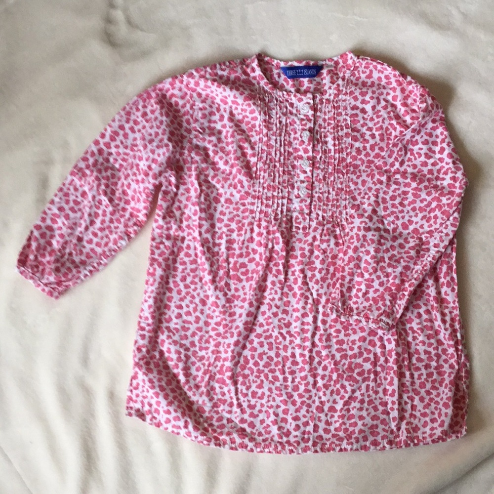 Pink leopard print girls lightweight cotton top